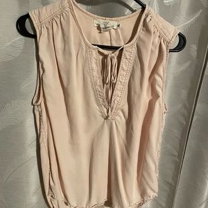 H&M Loose V-Neck Top Short Sleeve. Powder Pink.
